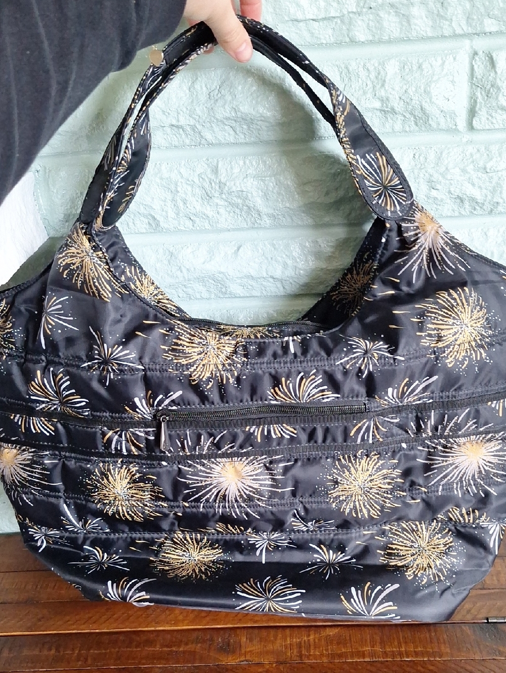 Lug Gondola Black And Gold Firework Tote Bag - Picture 5 of 8